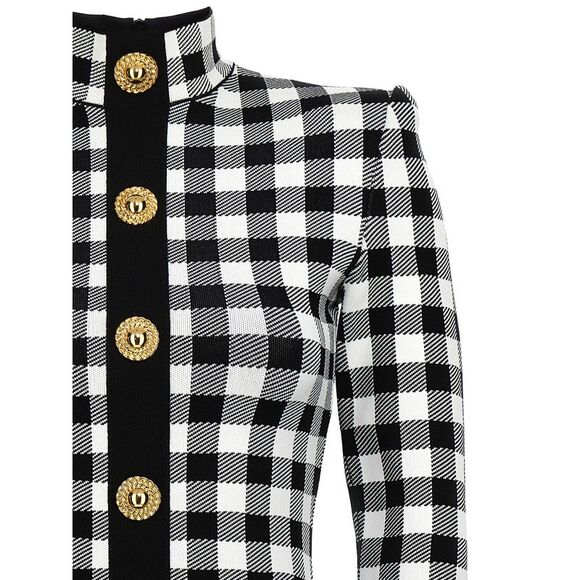 Balmain Women's Vichy Knit Dress - Picture 3 of 4